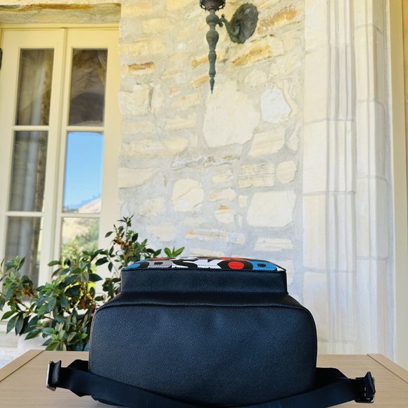 Michael Kors Cooper Signature PVC Graphic Logo Commuter Backpack Red Multi NWT - Picture 6 of 11